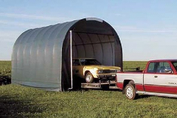 14'Wx24'Lx10'H round canvas shed